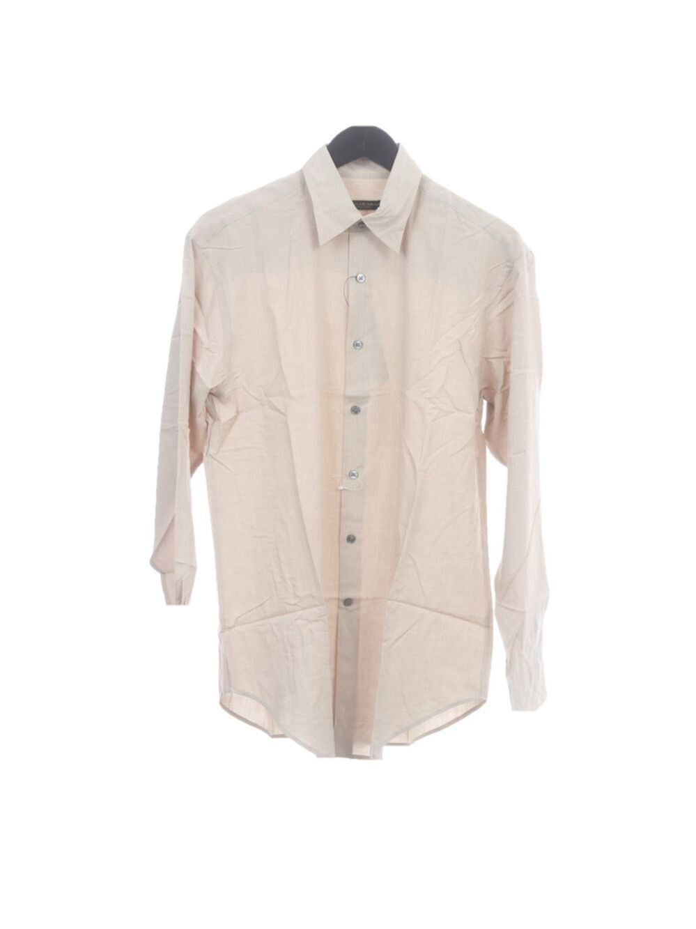 Donna Karan Small Camel Draped Microfiber Button Down Dress Shirt NWT MSRP $120